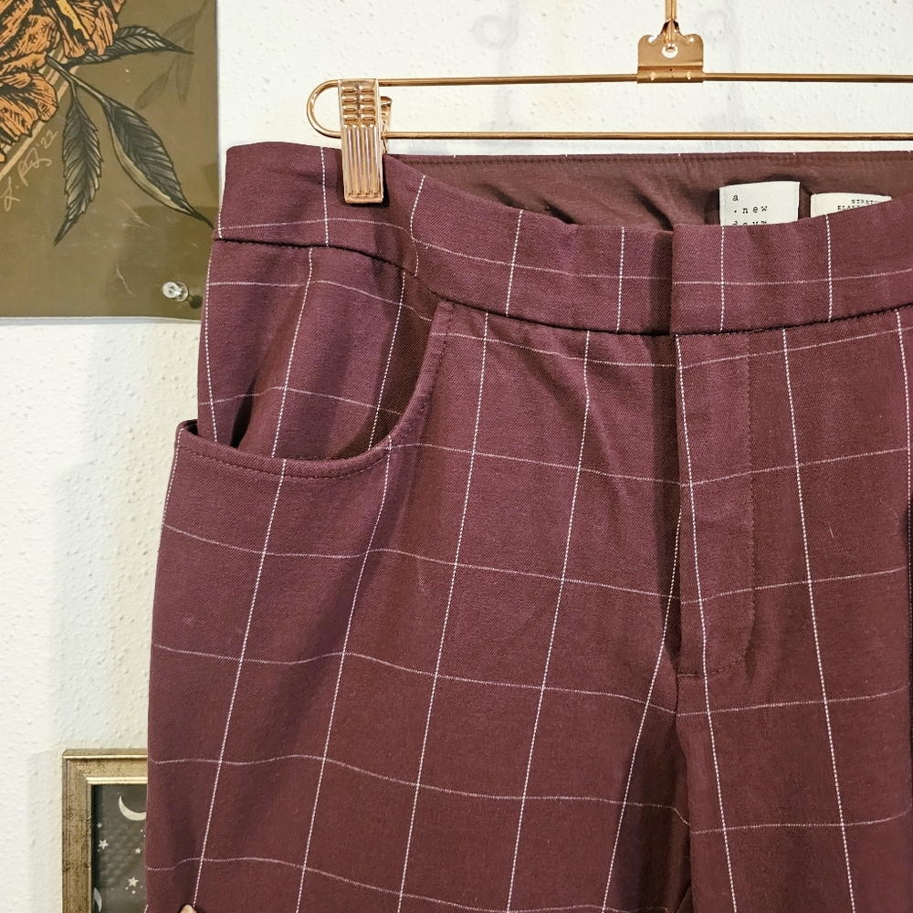 Burgundy cigarette pants